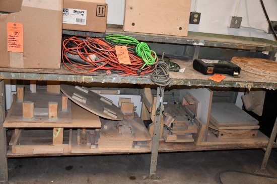 STEEL FRAMED WOOD TOPPED WORKBENCH - NO CONTENTS, 8'W x 30"D