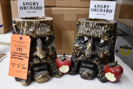 (2) ANGRY ORCHARD HARD CIDER STUMPS DISPLAY STANDS, 12"H X 11"W X 9"D