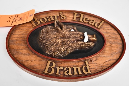 BOAR'S HEAD OVAL WALL PLAQUE, 16"W X 11"H