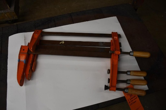 (4) JORGENSEN 18" BAR CLAMPS WITH 8" THROATS