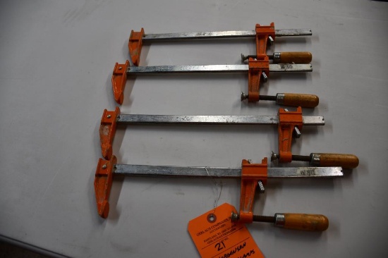 (4) JORGENSEN 12" BAR CLAMPS WITH 2" THROATS