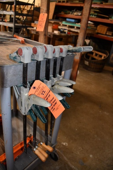 (5) 12" MASTER FORCE QUICK GRIP BAR CLAMPS, (3) WITH 3" THROATS, (2) WITH 2" THROATS &