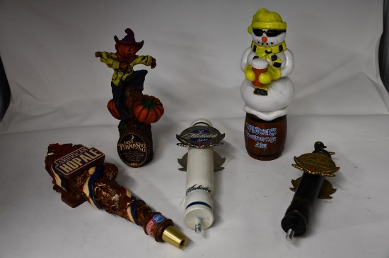 (5) TAP MARKERS: WINTERS ALE, JACKS PUMPKIN, AMERICAN HOP ALE, SM MICHELOB