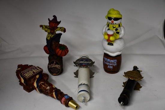 (5) TAP MARKERS: WINTERS ALE, JACKS PUMPKIN, AMERICAN HOP ALE, SM MICHELOB