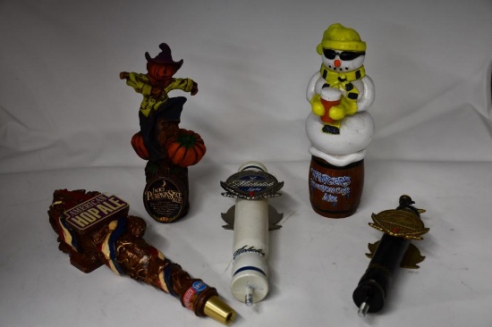 (5) TAP MARKERS: WINTERS ALE, JACKS PUMPKIN, AMERICAN HOP ALE, SM MICHELOB