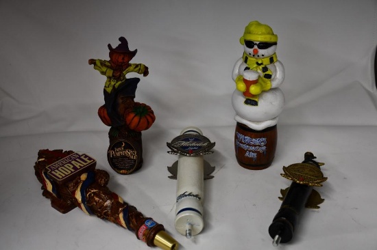 (5) TAP MARKERS: WINTERS ALE, JACKS PUMPKIN, AMERICAN HOP ALE, SM MICHELOB