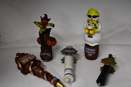 (5) TAP MARKERS: WINTERS ALE, JACKS PUMPKIN, AMERICAN HOP ALE, SM MICHELOB