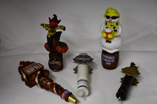 (5) TAP MARKERS: WINTERS ALE, JACKS PUMPKIN, AMERICAN HOP ALE, SM MICHELOB