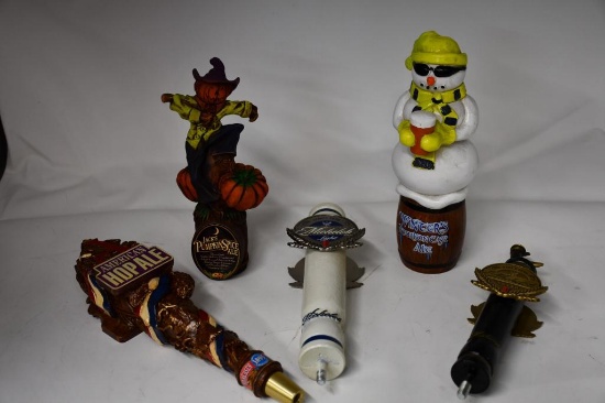 (5) TAP MARKERS: WINTERS ALE, JACKS PUMPKIN, AMERICAN HOP ALE, SM MICHELOB