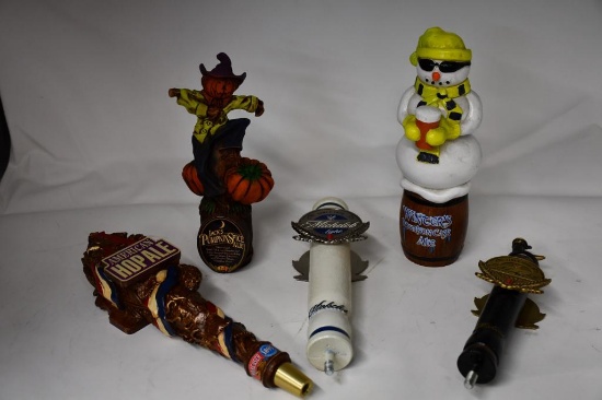 (5) TAP MARKERS: WINTERS ALE, JACKS PUMPKIN, AMERICAN HOP ALE, SM MICHELOB