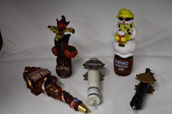 (5) TAP MARKERS: WINTERS ALE, JACKS PUMPKIN, AMERICAN HOP ALE, SM MICHELOB