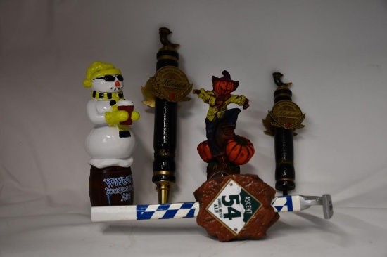 (5) TAP MARKERS: WINTER ALE, JACK PUMPKIN, LG MICHELOB LAGER, SM MICHELOB LAGER,