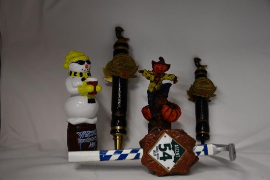 (5) TAP MARKERS: WINTER ALE, JACK PUMPKIN, LG MICHELOB LAGER, SM MICHELOB LAGER,