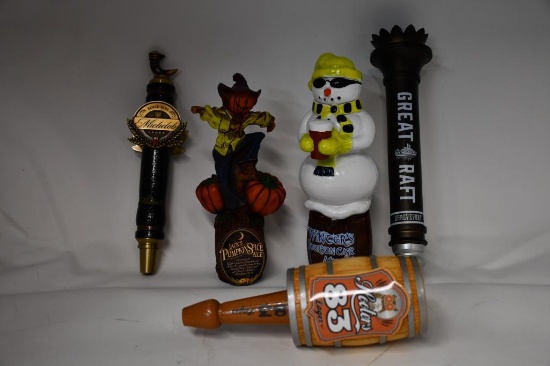 (5) TAP MARKERS: WINTER ALE, JACKS PUMPKIN, SM MICHELOB, GREAT RAFT, SM 83 LAGER