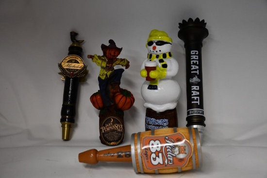 (5) TAP MARKERS: WINTER ALE, JACKS PUMPKIN, SM MICHELOB, GREAT RAFT, SM 83 LAGER