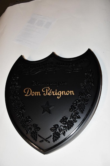 DOM PERIGNON DOUBLE SIDED HANGING SIGN, 19" X 21"