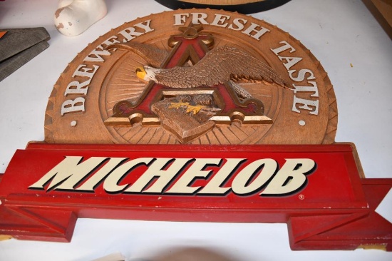 MICHELOB "BREWERY FRESH TASTE" POLYURETHANE SIGN, 22" X 19"