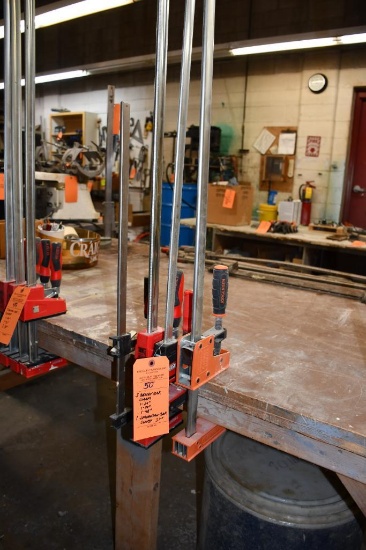 (3) BESSEY BAR CLAMPS; (1) 24", (1) 40" AND (1) 48" AND (1) JORGENSEN 3' BAR CLAMP