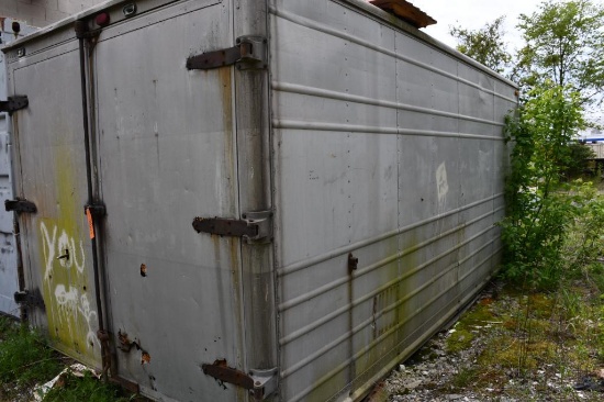 STORAGE TRAILER WITH WHATEVER CONTENTS WANTED, REST NEED TO BE PALLETIZED W/ROOF VENT, 7'H X 17'L X