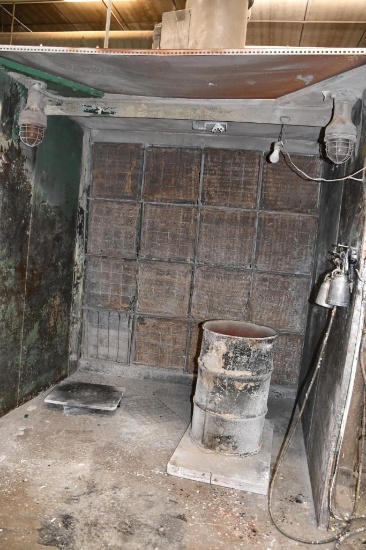 OPEN SPRAY BOOTH W/ANSU FIRE SUPRESSION & LIGHTS W/DUCT WORK, MUST PLUG HOLE!!