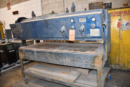 TYLER POWER POD PNEUMATIC PRESS TABLE, ROLLING, 10 BAG, 79"L X 42"D X 69"H
