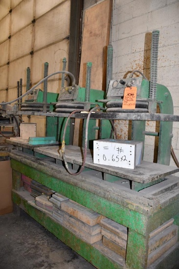 PNEUMATIC PRESS TABEL, 3 BAG ON STATIONARY TABLE, 78" X 26"D X 73"H