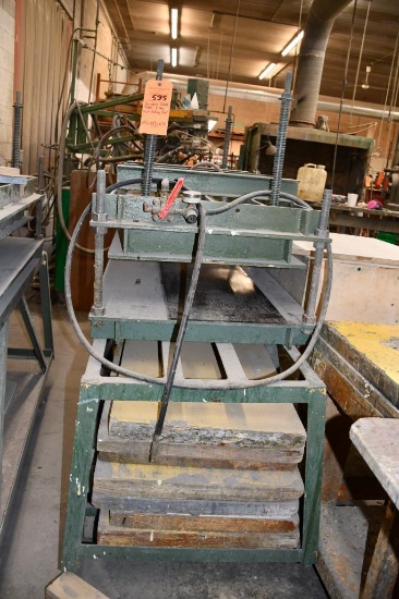 PNEUMATIC PRESS TABLE, 2 BAG ON A ROLLING CART, 67" X 26"D X 64"H