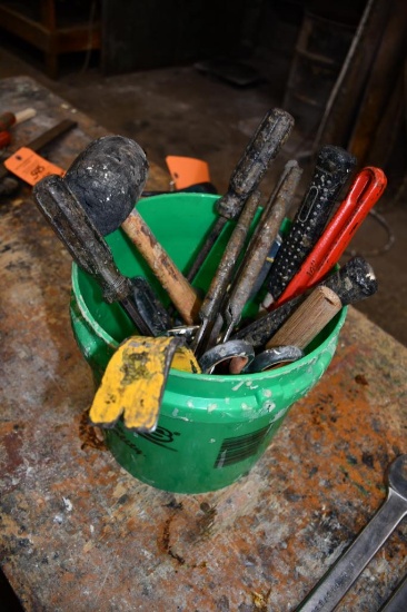 SMALL BUCKET OF MISC. HAND TOOLS