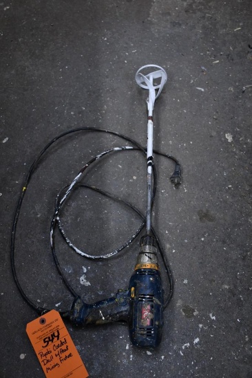RYOBI CORDED DRILL WITH PAINT MIXING FIXTURE