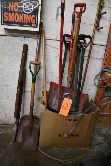 ASSORTED SHOVELS & DUST PAN