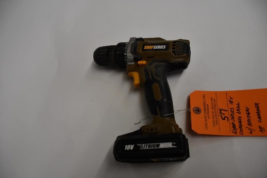 SHOP SERIES 18V CORDLESS DRILL WITH BATTERY, NO CHARGER