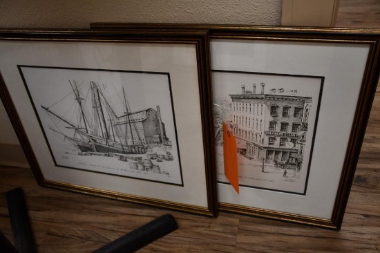 (2) FRAMED & MATTED PRINTS: LYN CASPER 21/250 ELEVATOR A, LYN CASPER 14/250 MILWAUKEE