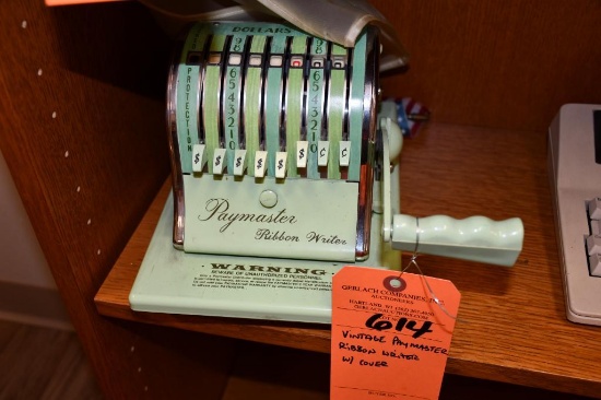 VINTAGE PAYMASTER RIBBON WRITER W/COVER