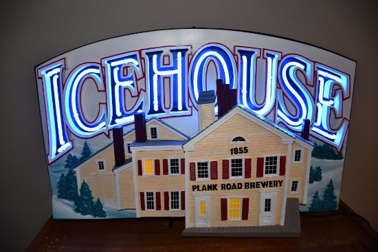 ICE HOUSE NEON LIGHTS UP SIGN, IN BOX, WORKS