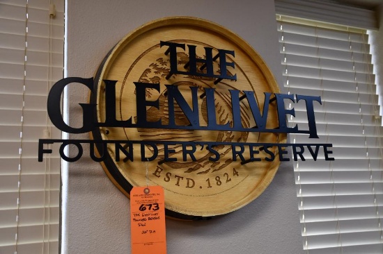 THE GLENLIVET FOUNDERS RESERVE SIGN, 22" DIA