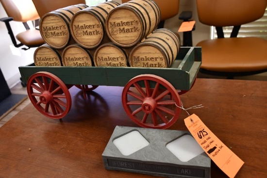MAKERS MARK BARREL WAGON & ADVERTISING BASE