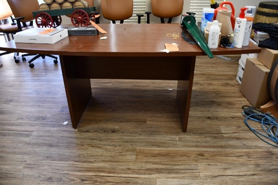 BROWN WOOD TABLE, 36" X 72" X 30"T