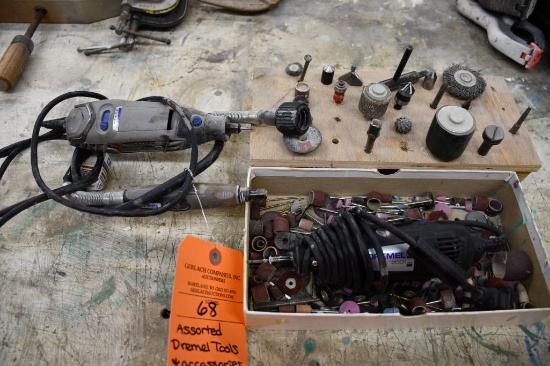 ASSORTED DREMEL TOOLS AND ACCESSORIES