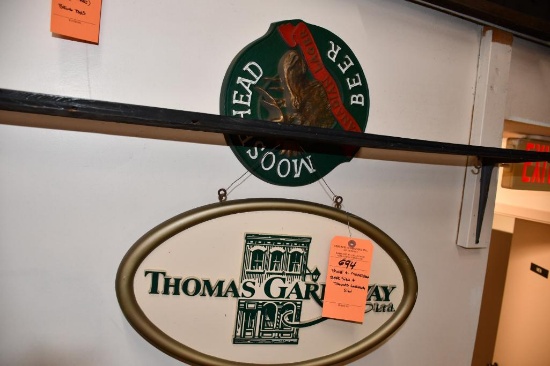 SELF & MOUSE HEAD BEER SIGN & THOMAS GARRAWAY SIGN