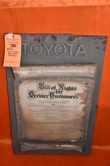 TOYOTA "WILL OF RIGHTS FOR SERVICE CUSTOMERS"