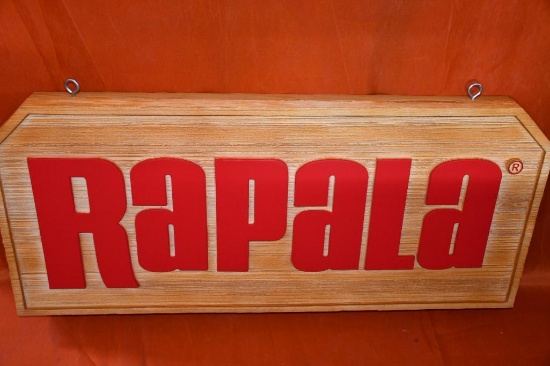 RAPALA ADVERTISING SIGN W/BOX, 41" X 18", PICTURE IS A REPRESENTATIVE