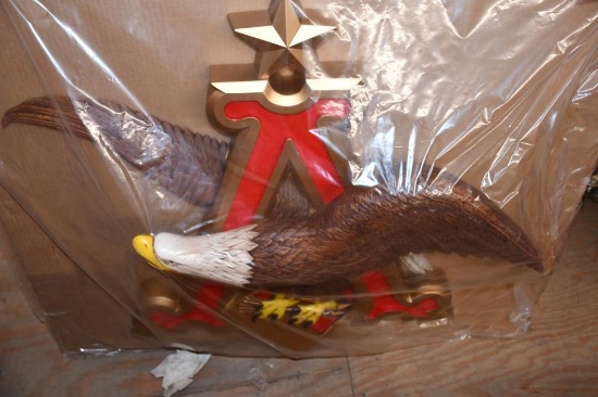 ANHEUSER BUSCH ADVERTISING SIGN W/BOX, APPROX. 31" X 28", PICTURE IS A RESPRESENTATIVE