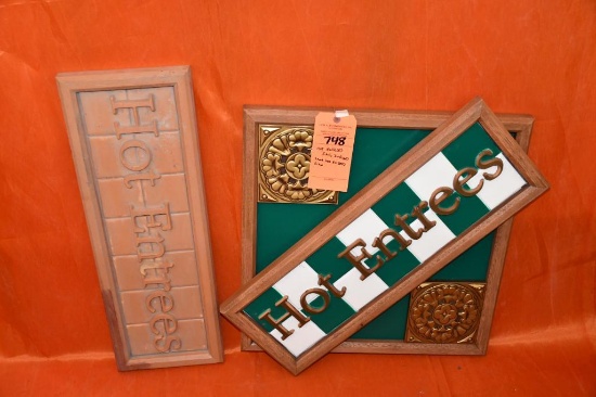 HOT ENTREES SIGN, INCLUDES SMALL HOT ENTREES SIGN