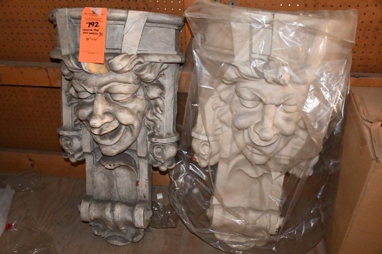 LAUGHING FACE WALL CORBELS (2), 35" X 16"
