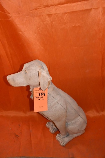 DOG STATUE, 26"T