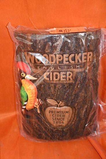 WOODPECKER ENGLISH CIDER BARREL LOOK SIGN