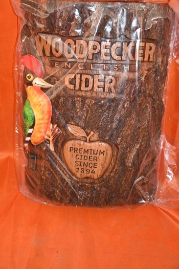 WOODPECKER ENGLISH CIDER BARREL LOOK SIGN