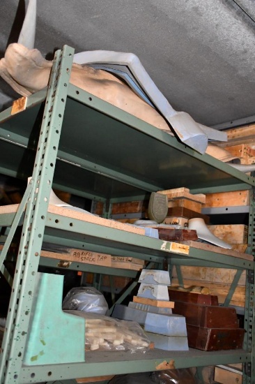 (2) GREEN METAL SHELF UNIT, INCLUDES ALL CONTENTS, 19" X 36" X 75"H