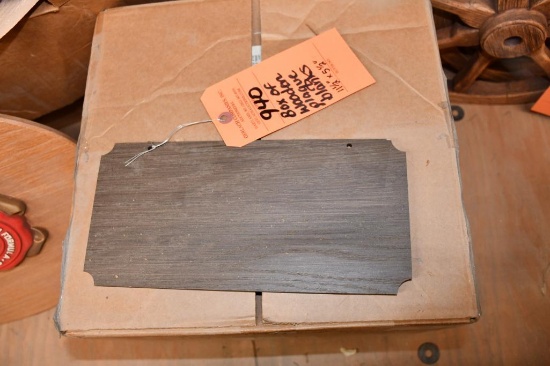 BOX OF WOODEN PALQUE BLANKS, 11-1/2" X 5-1/2"