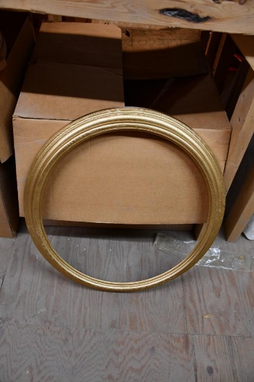 BOX OF ROUND GOLD FRAMES, 2.2" DIA